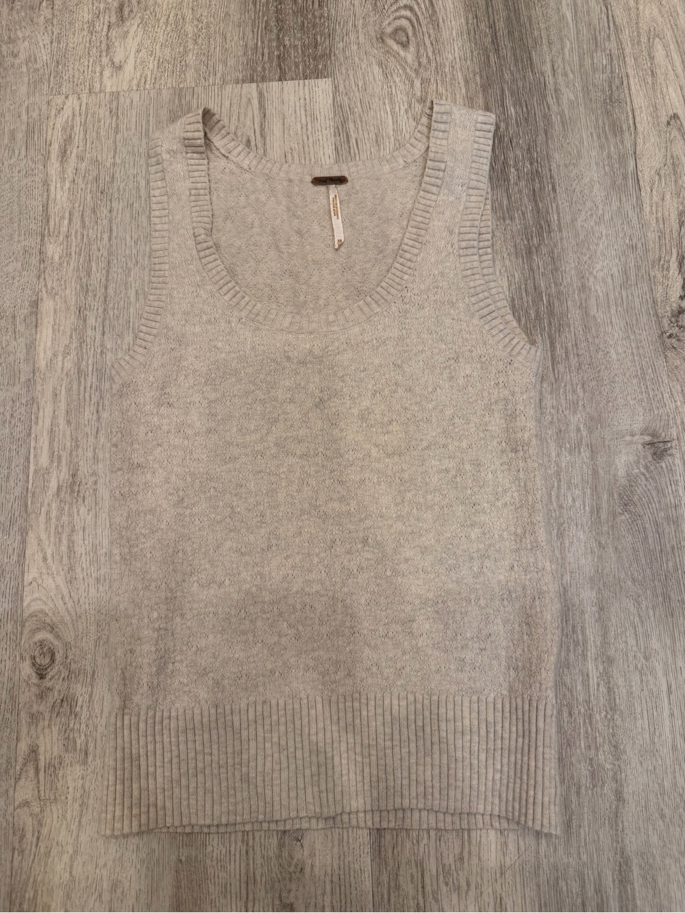 Free People XS Oatmeal Beige Knit Sleeveless Sweater Tank Top